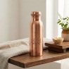 Indian copper bottle engraved Lotus flower 500ml