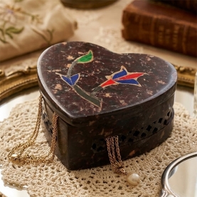 Boîte indienne en marbre artisanale