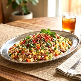 Plat indien pour le riz Biryani en inox L25