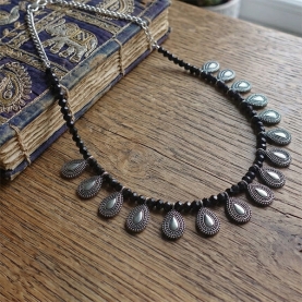 Indian ethnic necklace with black pearls