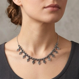Indian ethnic bib necklace with flowers