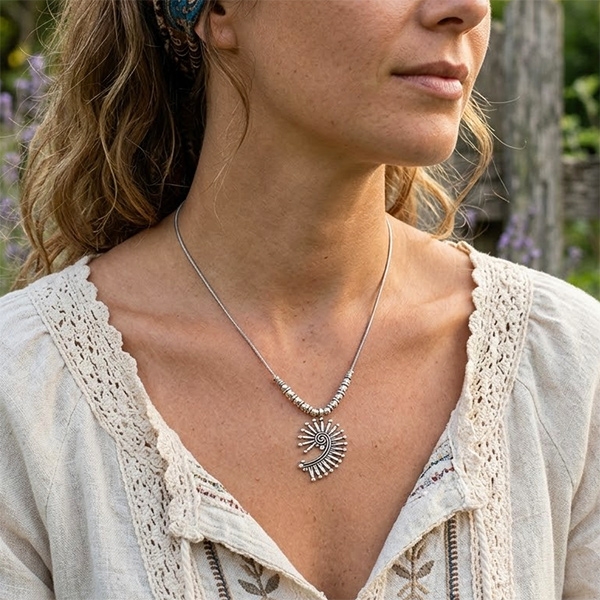 Indian ethnic long metal necklace