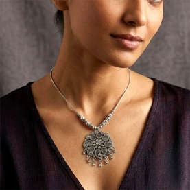 Indian ethnic long metal necklace