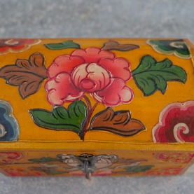 Boîte à bijoux tibétaine en bois