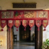 Indian cotton vaner wall Toran patchwork maroon