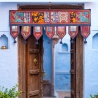 Toran décoration indienne pour porte Patchwork marine