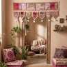Toran décoration indienne pour porte Patchwork blanc