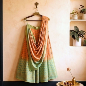 Indian cotton skirt Sanganeri print