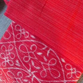 Jupe thaï en coton rouge Taille unique