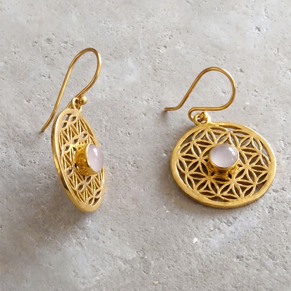 Ethnic earrings Flower of life design