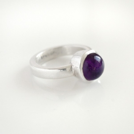 Bague indienne argent et améthyste
