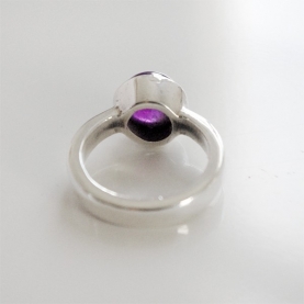 Indian silver ring and amethyst T54