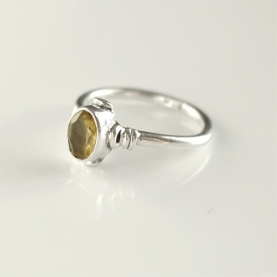 Indian silver ring and citrine T56