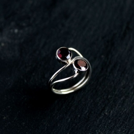 Indian silver ring and garnets