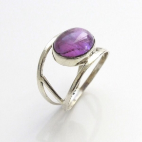 Indian silver ring and amethyst