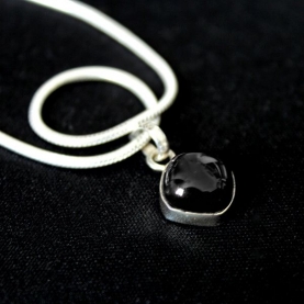 Silver and black onyx Indian pendant