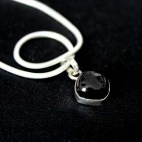 Pendentif argent indien et onyx noire