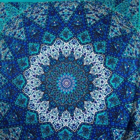 Indian cotton wall hanging Mandala blue