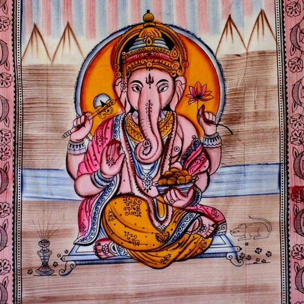 Tissu mural indien dieu hinou Ganesh