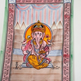 Déco indienne, tenture murale en tissu Ganesh
