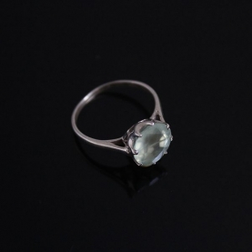 Indian silver and Prehnite ring S8.5