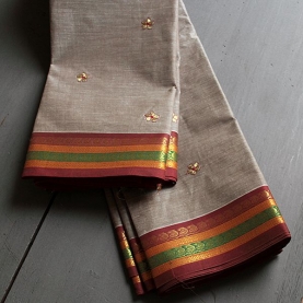  Sari indien complet en coton marron