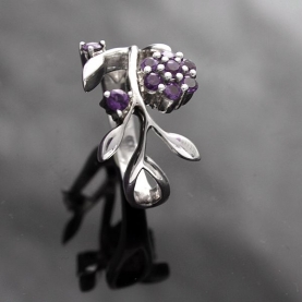Indian silver ring and amethyst  stone S7