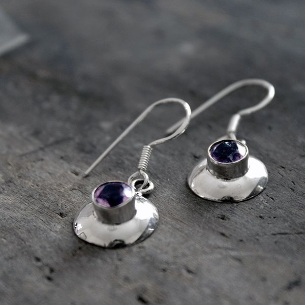 Boucles d'oreilles argent et améthystes