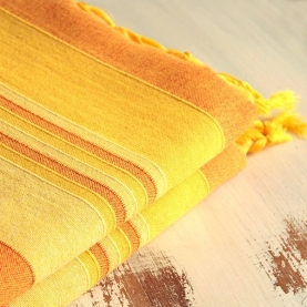 Indian sofa or bed cover yellow and orange