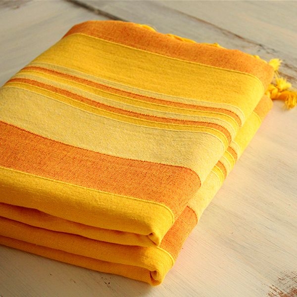 Indian sofa or bed cover yellow and orange