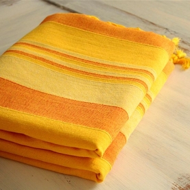 Indian sofa or bed cover yellow and orange