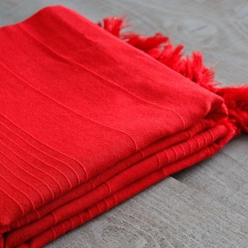 Couverture canapé coton indien rouge