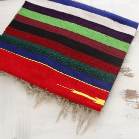 Indian handicraft carpet colorful Dari