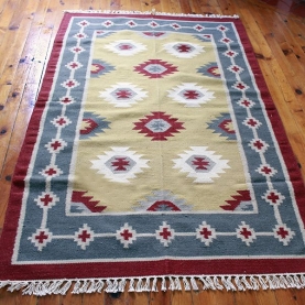 Indian carpet jute and wool beige Dari
